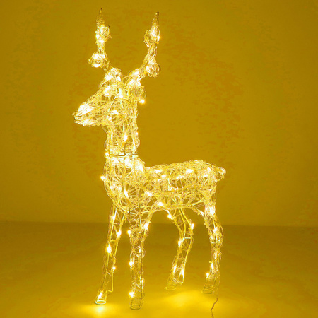Renifer Led ozdoba świetlna 100 LED dekoracja ciepły biały