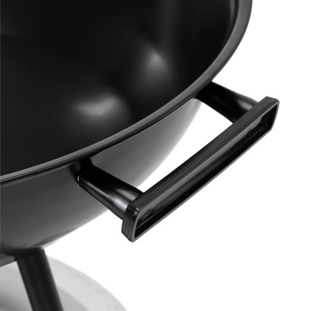 Grill węglowy okrągły, ruszt 41 cm zamykany grill ogrodowy z pokrywą czarno-czerwony