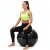 Piłka fitness 75 cm do ćwiczeń pilates i jogi z pompką, gimnastyczna, czarna