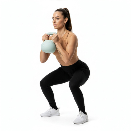 Kettlebell miękki 8 kg ciężar do ćwiczeń, kula treningowa, fitness, turkusowy