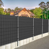 Taśma ogrodzeniowa PVC 35m x 19 cm 450 g/m2 z klipsami mocującymi 20 szt. antracyt