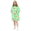 Bluza koc damska 2w1 kocobluza z kapturem ciepła oversize szlafrok futrzak awokado