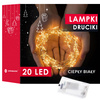 Lampki dekoracyjne 20 LED druciki gwiazdki biały ciepły